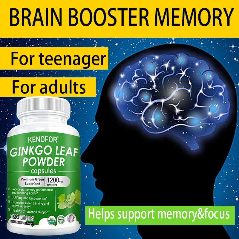 Ginkgo Biloba Extract Capsules, Supports The Cardiovascular System, Improves Concentration, Memory and Learning
