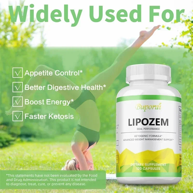 Natural Lipozem - Appetite Suppressant, Fat Burner,Relieves Bloating and Constipation, Improves Metabolism - 120 Capsules