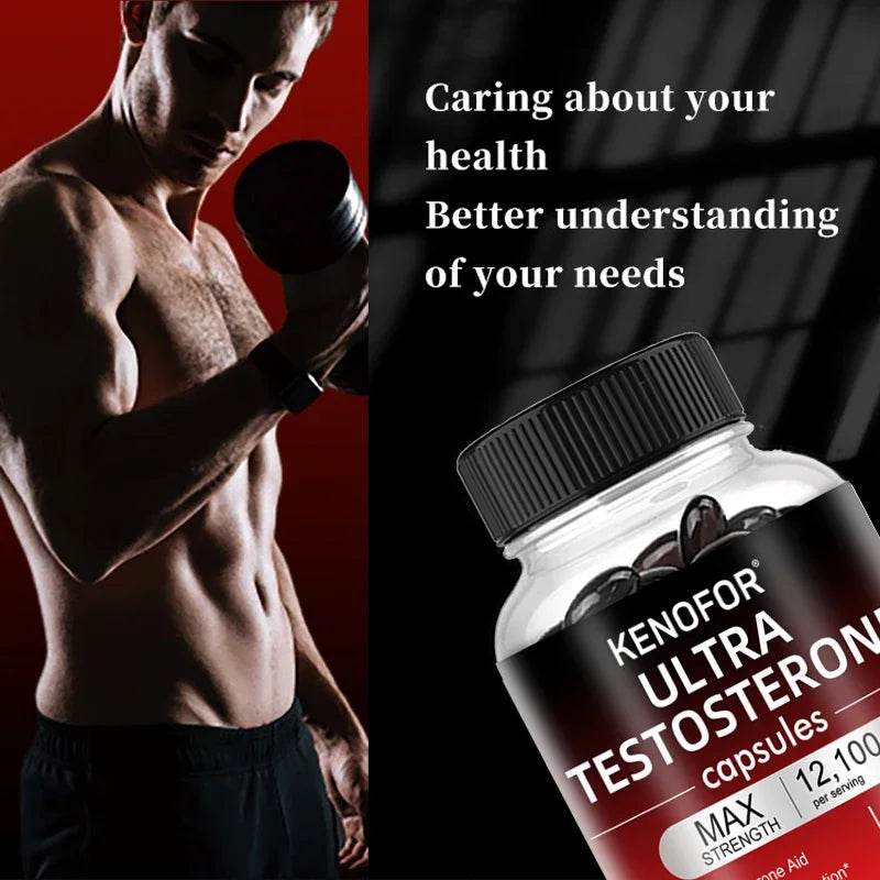 Men's Fitness Enhancer - Supports Improved Efficiency, Speed, Strength, Fatigue Relief, Increased Muscle Mass, 120 Capsules