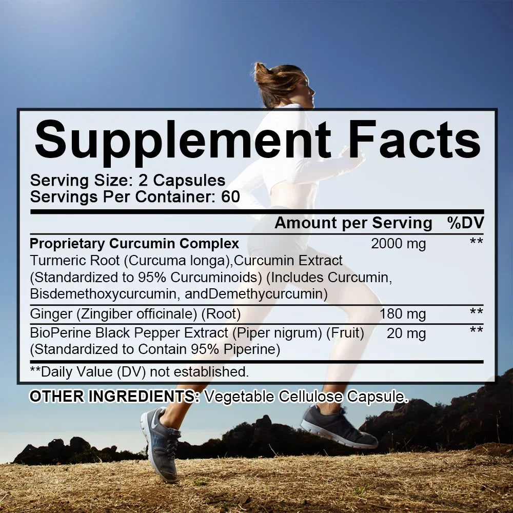 Turmeric supplements – Contains black pepper and ginger, antioxidants that support bone health and promote joint health