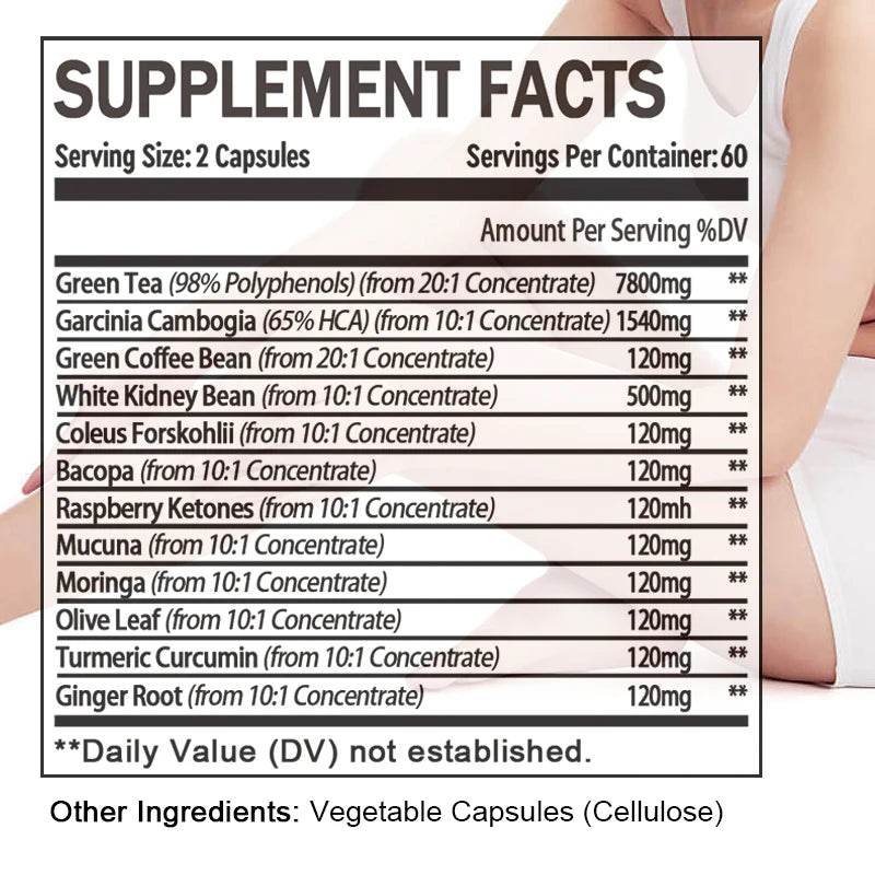 KENOFOR Fat Burner Supplement - Supports Weight Management, Increases Energy, Boosts Metabolism and Detoxification 12000 Mg
