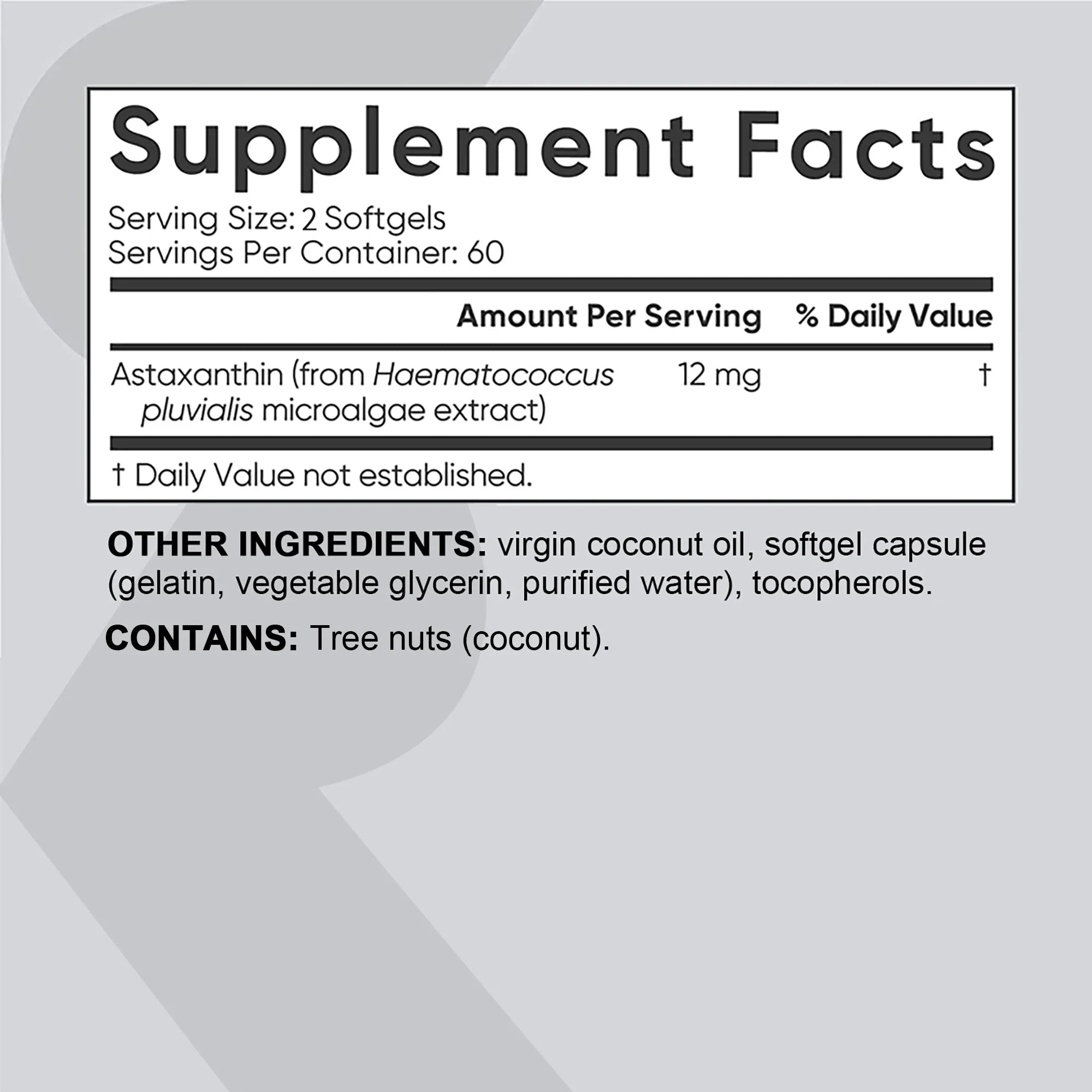 Astaxanthin - Promotes Eye, Joint, Skin and Heart Health, Improves Concentration and Memory  - 120 Capsules