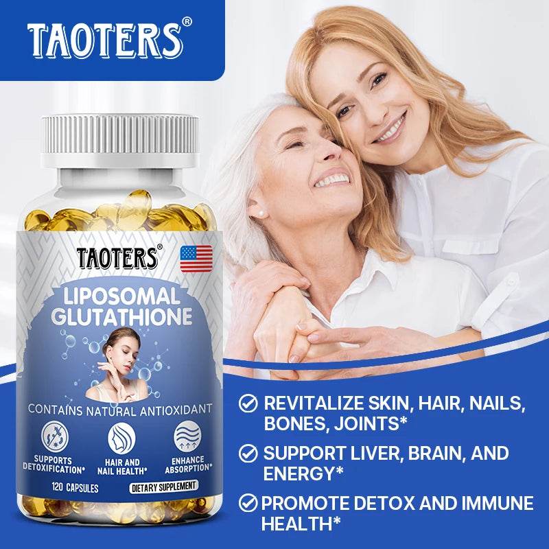Glutathione Supplement Capsules - Liver and Skin Antioxidant Support, Detoxification, Cardiovascular, Brain, Immune Health
