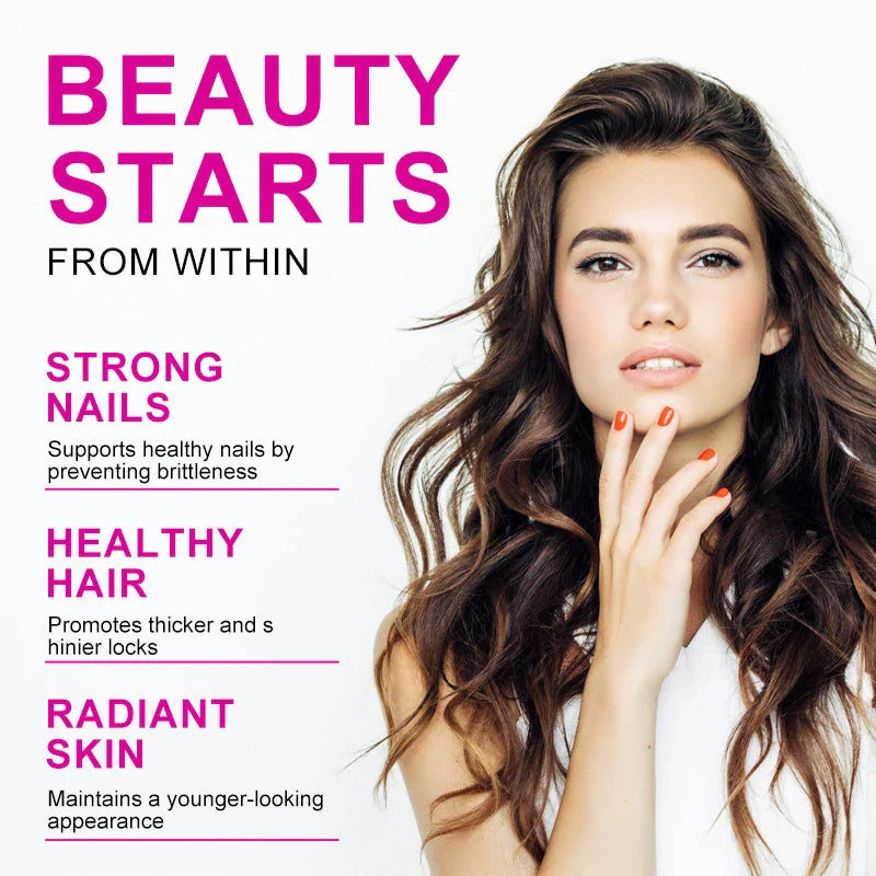 Collagen Supplements - Contains glutathione, an antioxidant that brightens and firms skin and supports healthy hair and nails