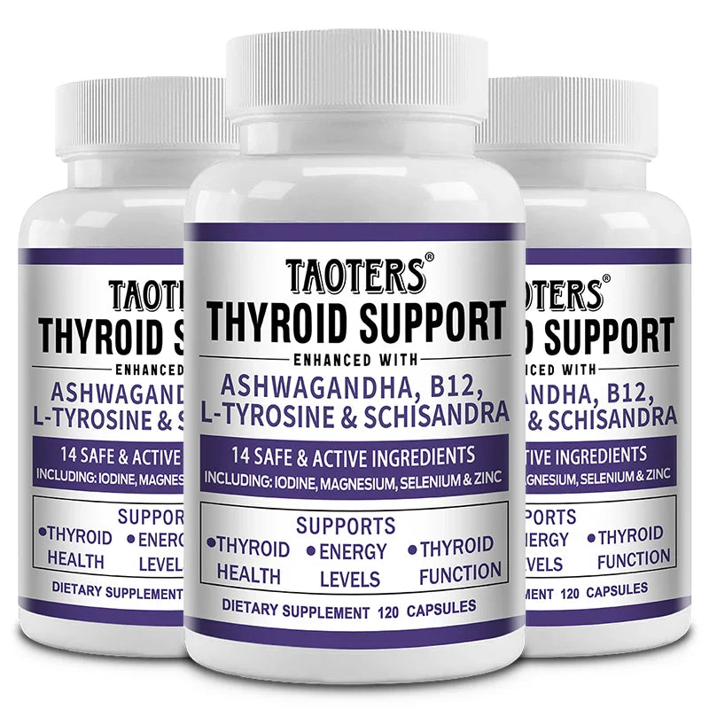 Thyroid Support Supplement - Supports Thyroid Health & Metabolism - With Iodine, Zinc & Selenium, Vitamin B12, 120 Capsules