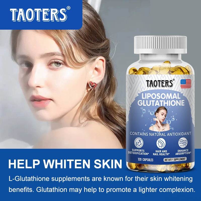 Glutathione Supplement Capsules - Liver and Skin Antioxidant Support, Detoxification, Cardiovascular, Brain, Immune Health