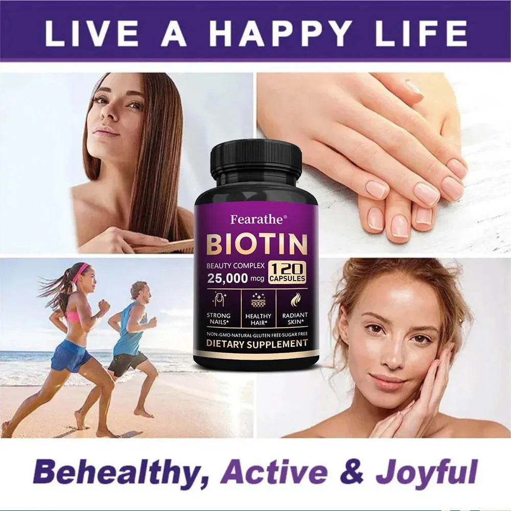 Biotin - Vitamin Supplement To Support Energy Metabolism and Healthy Hair, Skin and Nails, 25,000 Mcg