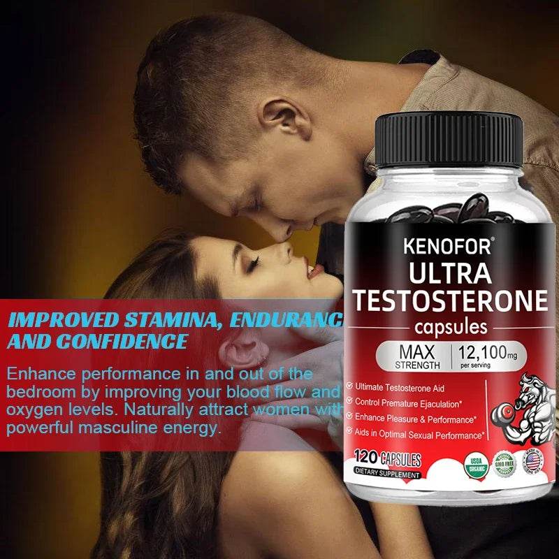 Men's Fitness Enhancer - Supports Improved Efficiency, Speed, Strength, Fatigue Relief, Increased Muscle Mass, 120 Capsules