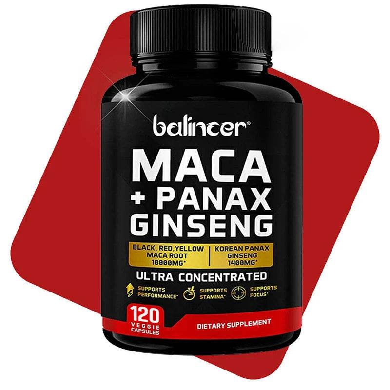 Maca Root (Black, Red, Yellow) 10,000 mg, Male Enhancement Supplement, Supports Increased Male Energy, 120 Capsules