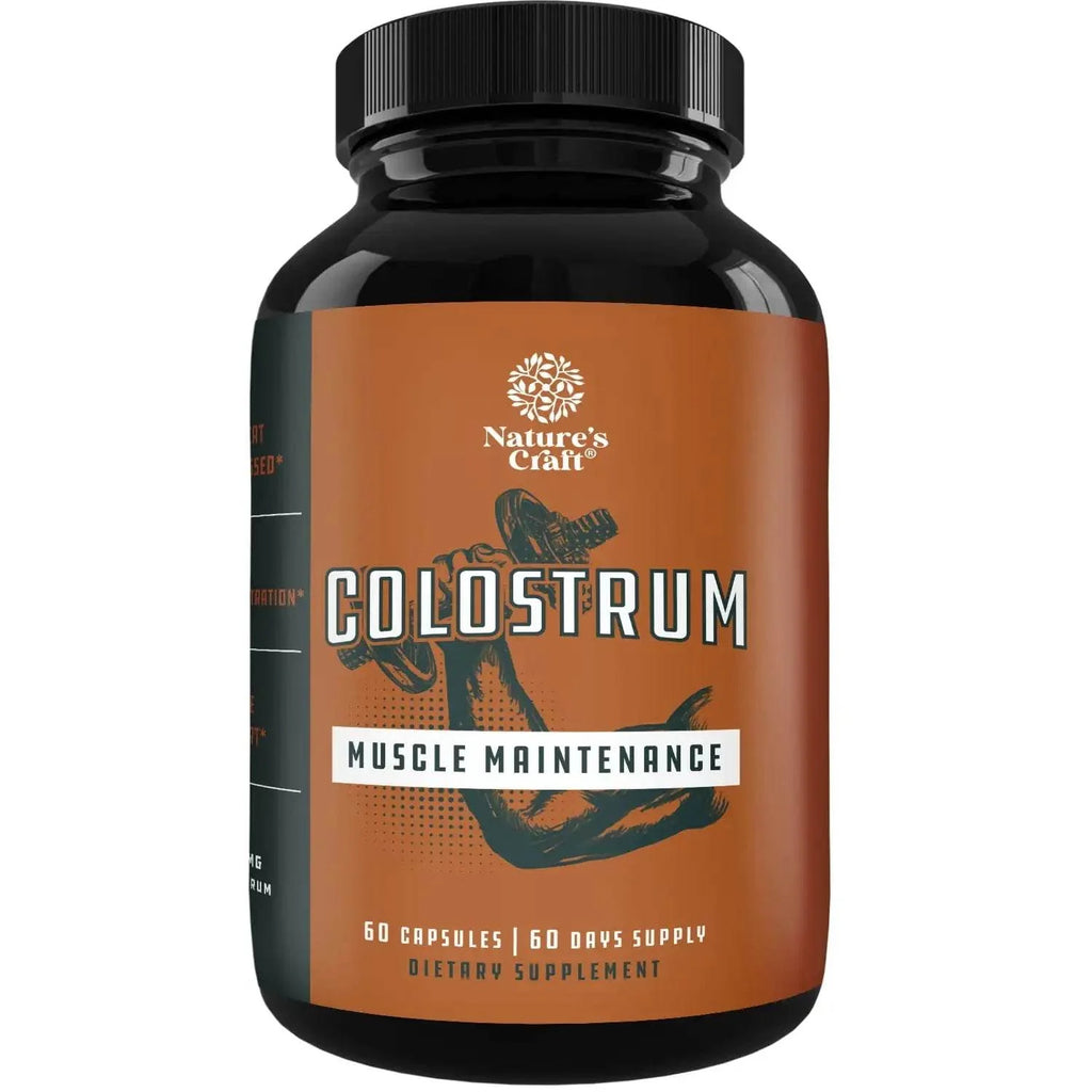 Colostrum, 30% IgG 500 mg - Muscle Support, Gut Health, Joint Immunity, Bone Strength & Brain Support, 60 Capsules