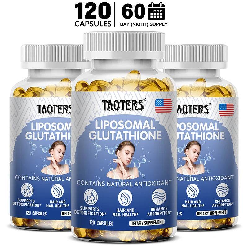 Glutathione Supplement Capsules - Liver and Skin Antioxidant Support, Detoxification, Cardiovascular, Brain, Immune Health