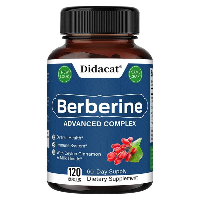 Didacat Berberine Supplement - Balance Blood Circulation, Support Heart Function Health - 120 Capsules