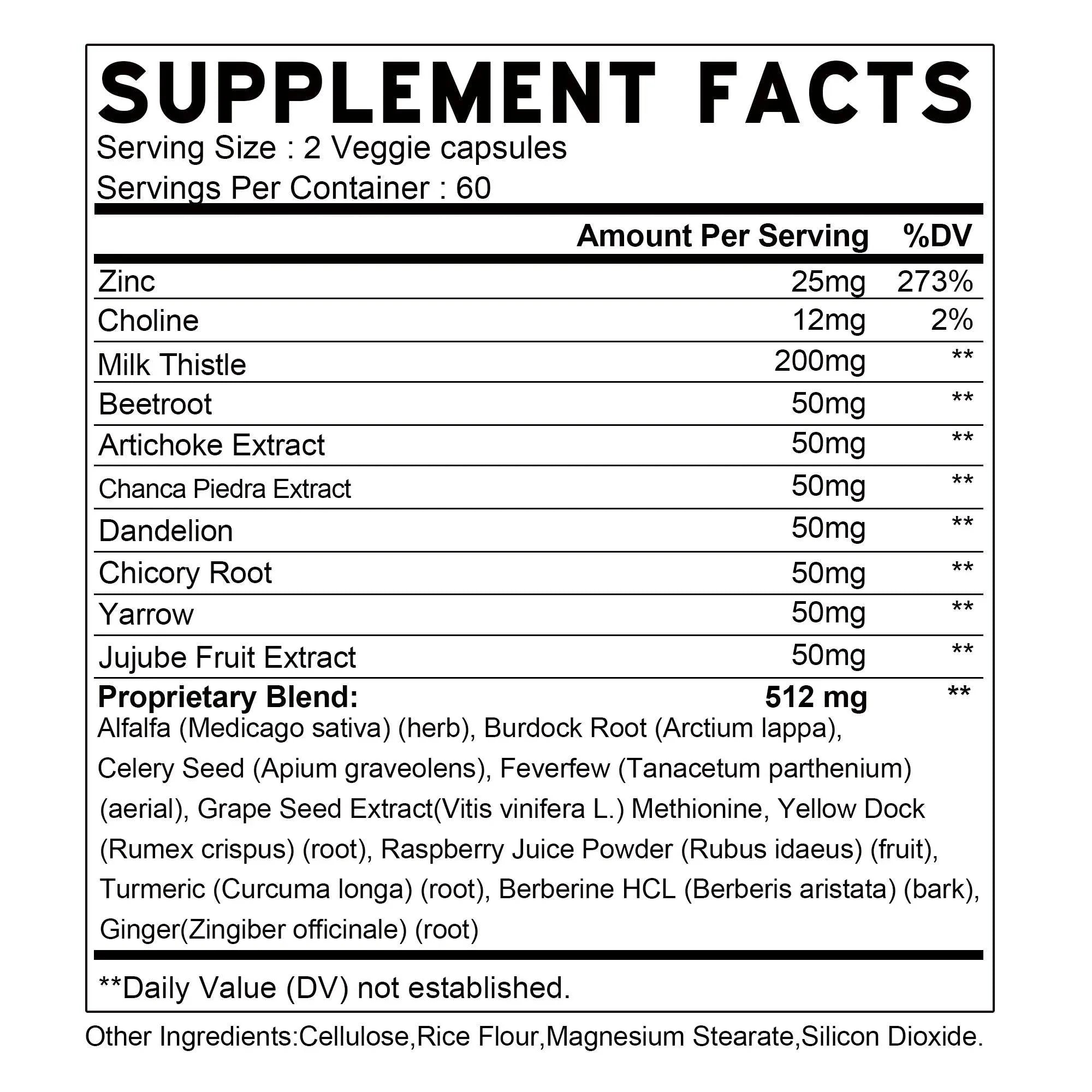 Liver Cleanse Detoxification Supplement - Complete Health Capsules with Artichoke, Berberine, Turmeric Herbs - 120 Capsules