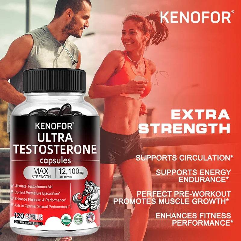Men's Fitness Enhancer - Supports Improved Efficiency, Speed, Strength, Fatigue Relief, Increased Muscle Mass, 120 Capsules