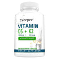 Vitamin D + Vitamin K Supplement, Supports Joint, Bone, Immune & Heart Health, Improves Calcium Absorption, 120 Tablets