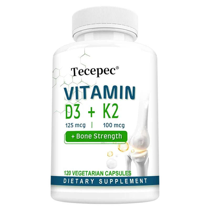 Vitamin D + Vitamin K Supplement, Supports Joint, Bone, Immune & Heart Health, Improves Calcium Absorption, 120 Tablets