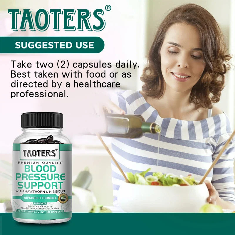 Blood Pressure Support Supplement – Helps Balance Blood Pressure, Improve Blood Flow, Heart and Brain Health, Lower Cholesterol