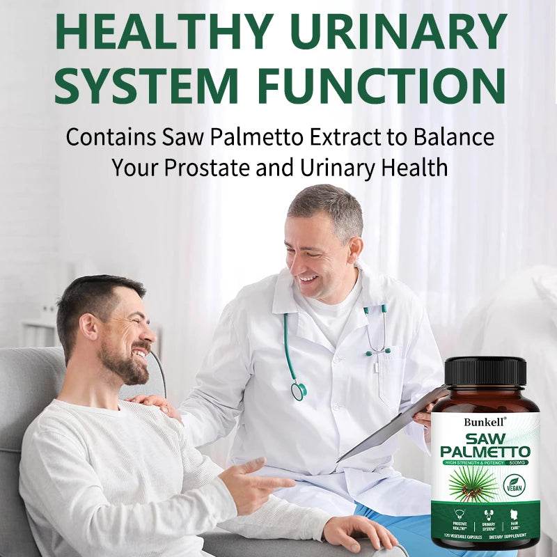 Saw Palmetto Supplement 500mg – Anti-Aging Hair Vitamins To Help with Hair Care, Support Urinary Tract and Prostate Health