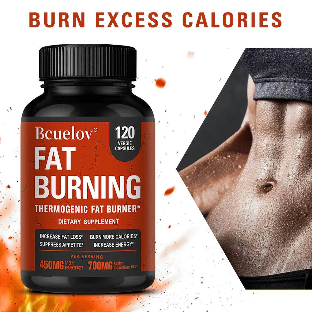 Slimming Capsule Fat Burner, with Acetyl-L-Carnitine, Green Tea Extract and Caffeine - for Healthy Weight Management Supplement