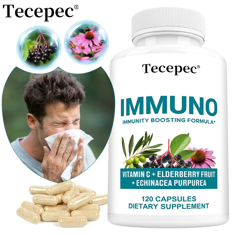Multivitamin with Elderberry Extract, Antioxidant, Supports Anti-Aging, Metabolism, Immune, Bone Health, 120 Capsules