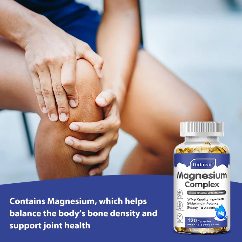 Magnesium Glycinate 500 Mg, Supports Heart, Brain and Bone Health, Antioxidant, Boosts Immunity, Fights Fatigue, Stress