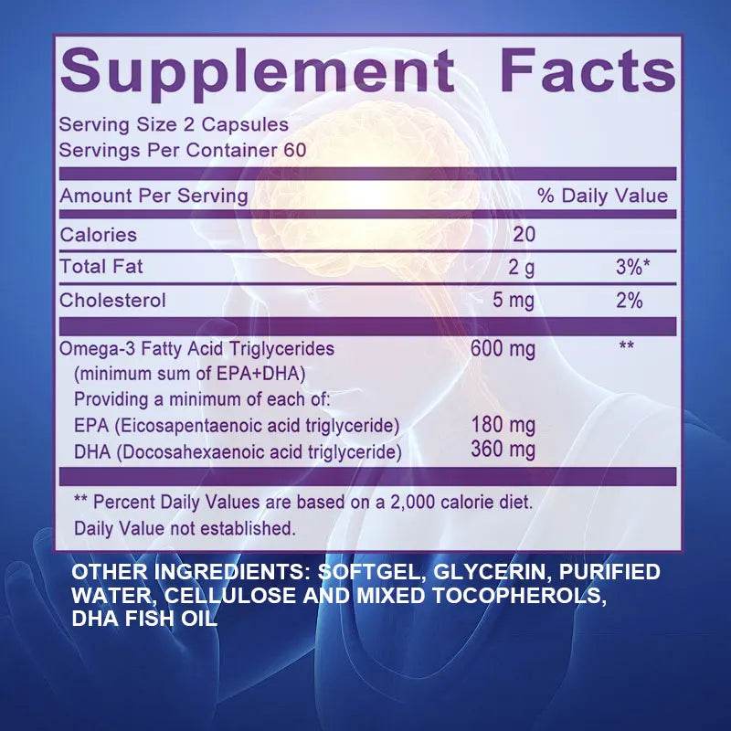 DHA natural algae oil extract, supplement memory and attention, support memory enhancement, protect brain nerves