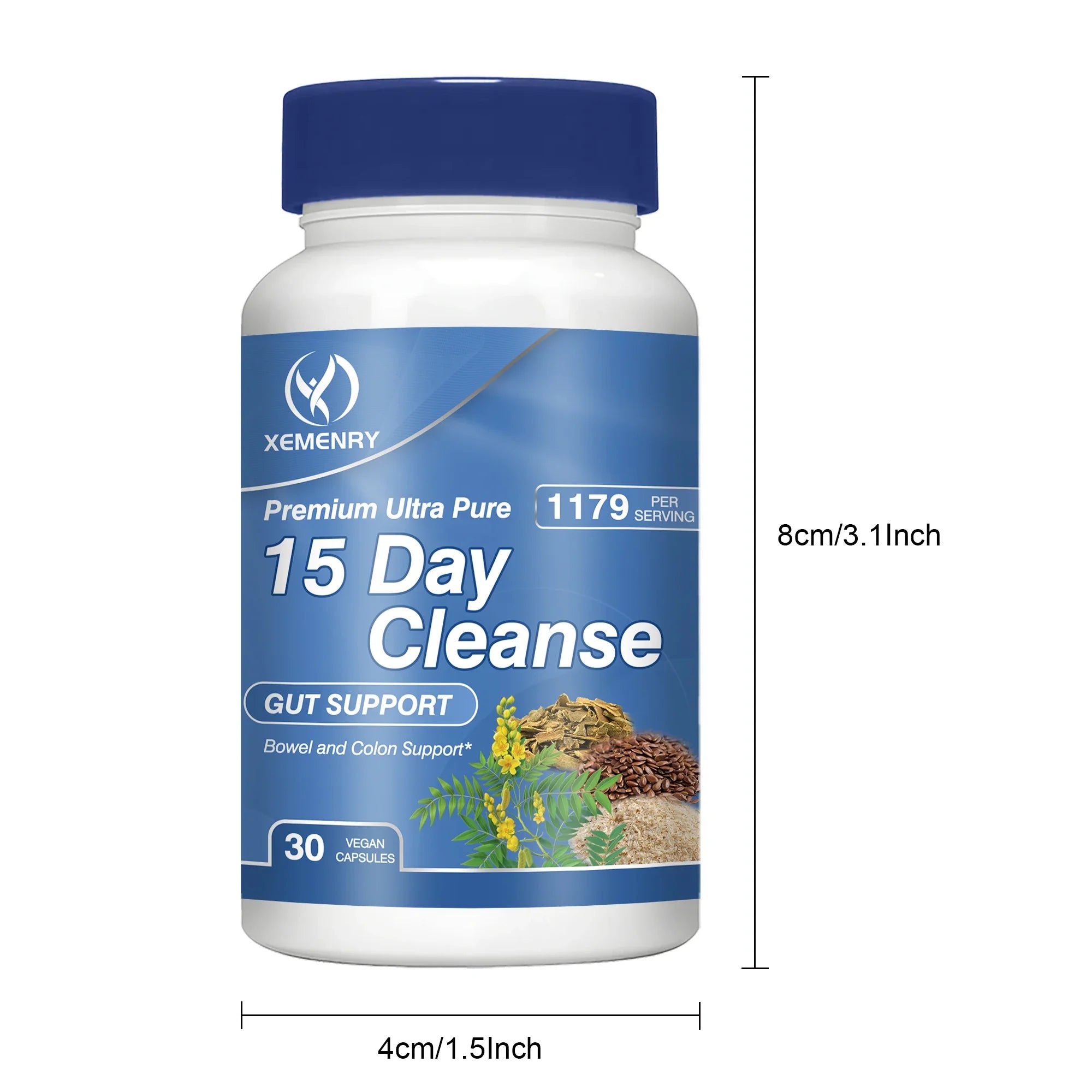 15-Day Cleanse and Detox - Improves Digestion, Supports Gut Health,  Metabolism and Promotes Weight Management - 30 Capsules