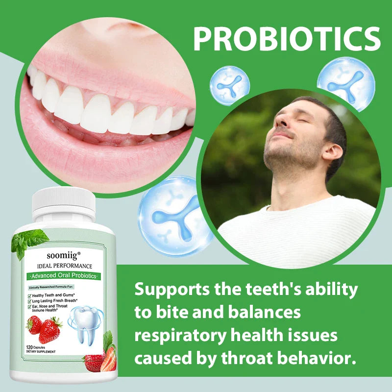 Teeth & Gums Health, Advanced 3.5 Billion CFU Oral/Dental Probiotics for Reduce Mouth Bad Breath, Ear, Nose and Throat Health