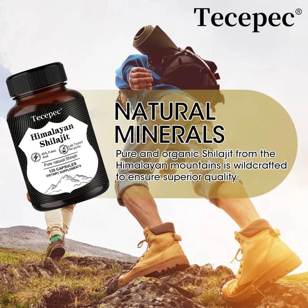 Natural Himalayan Shilajit Capsules - Rich in 85+ Trace Minerals, Good for Brain, Energy, Muscles, Joint Support, Heart Health