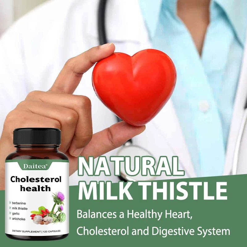 Supplements for Cholesterol Health - Natural Support for Heart, Liver, Digestive and Metabolic Health, 120 Vegetarian Capsules