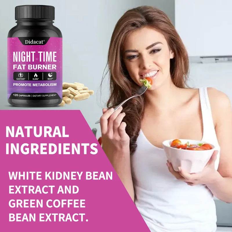Didacat Nighttime Fat Burner - Helps Promote Metabolic Cleansing,Detoxification, Muscle Mass, Healthy Digestion