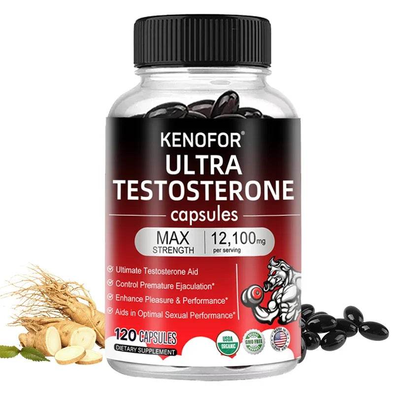 Men's Fitness Enhancer - Supports Improved Efficiency, Speed, Strength, Fatigue Relief, Increased Muscle Mass, 120 Capsules