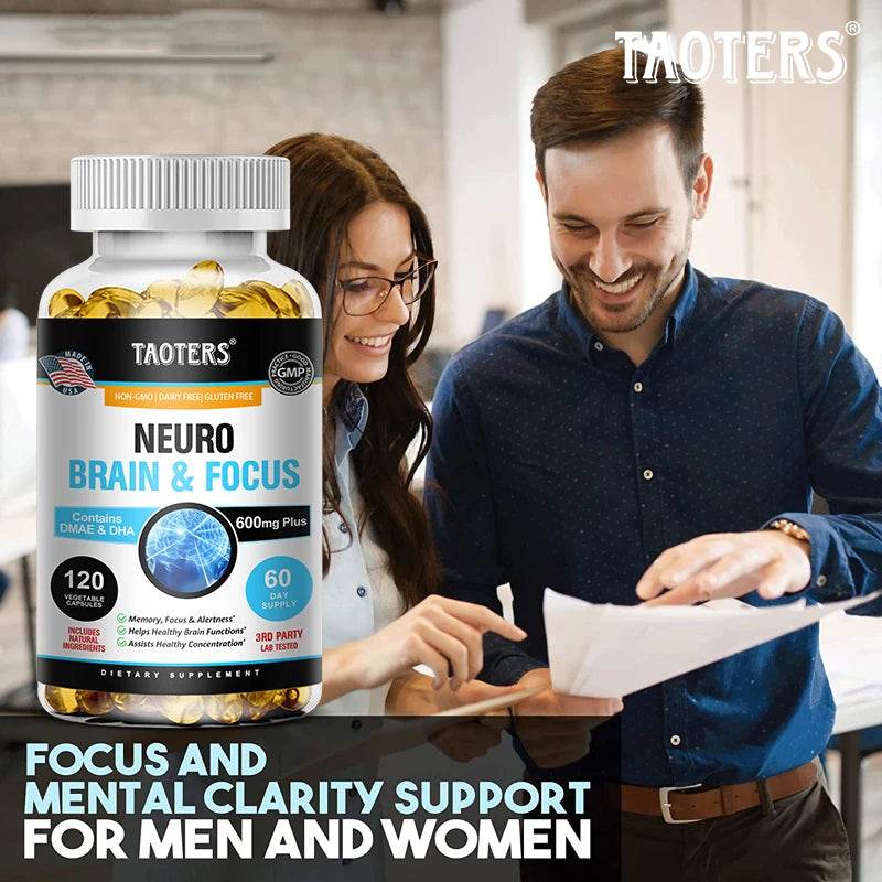 Multivitamin & Multimineral, Nootropic Brain Support Supplement, Supports Memory, Concentration & Alertness, 120 Capsules