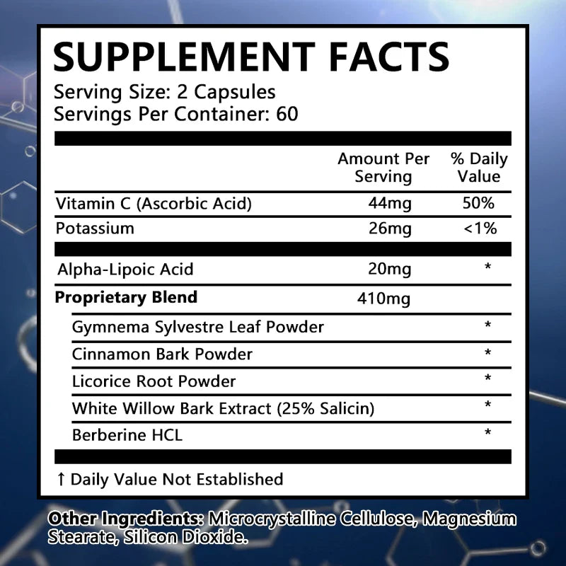 Sugar Balance - with Vitamin C, Natural Ingredients, Supports Cardiovascular Balance and Heart Health, 120 Capsules