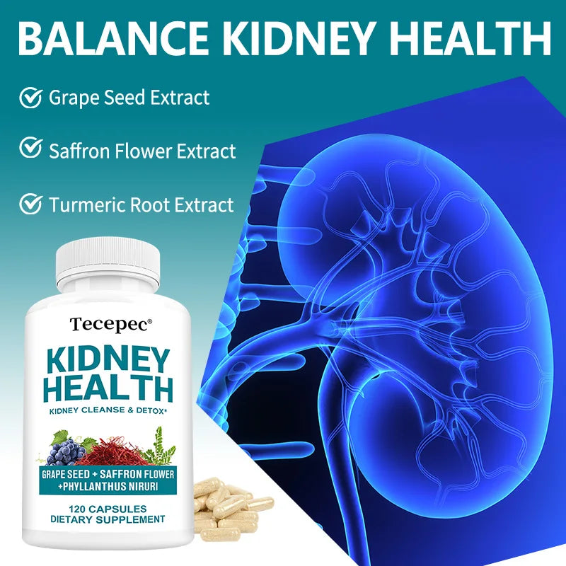 Kidney Health Support Capsules - Supports Blood Circulation and Kidney Health, Grape Seed Extract with Vitamin B6 Magnesium