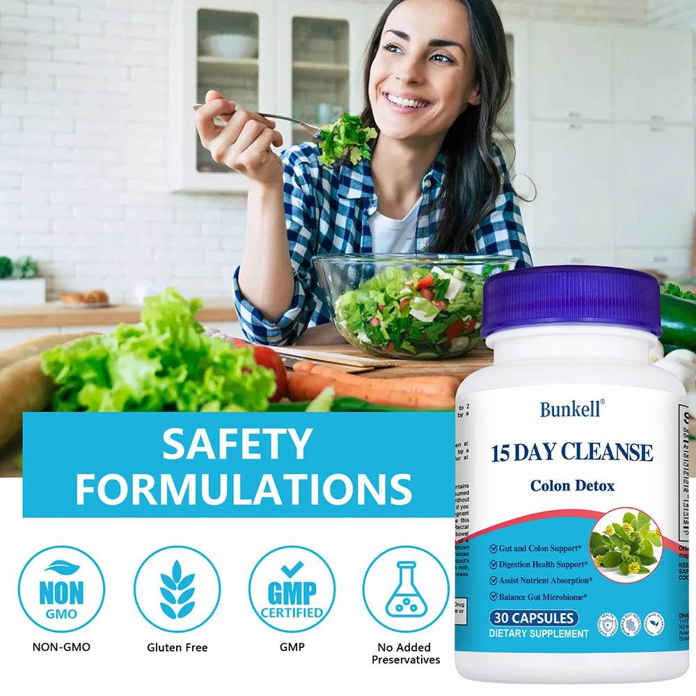Best Selling Gut Health Supplement Improves Digestive Comfort 15-Day Cleanse Detox Gut and Colon Support Premium Capsules