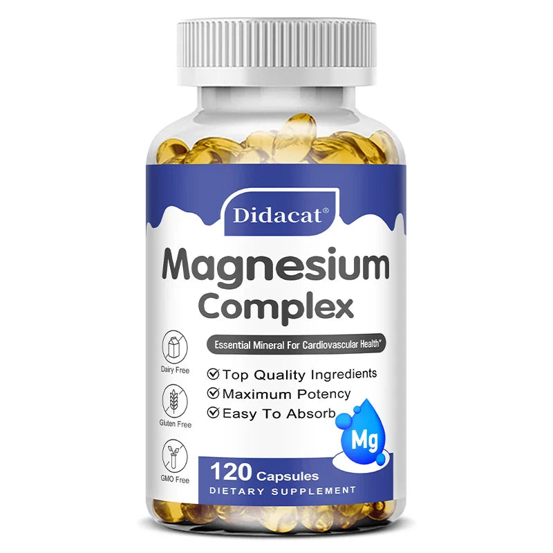 Magnesium Glycinate 500 Mg, Supports Heart, Brain and Bone Health, Antioxidant, Boosts Immunity, Fights Fatigue, Stress