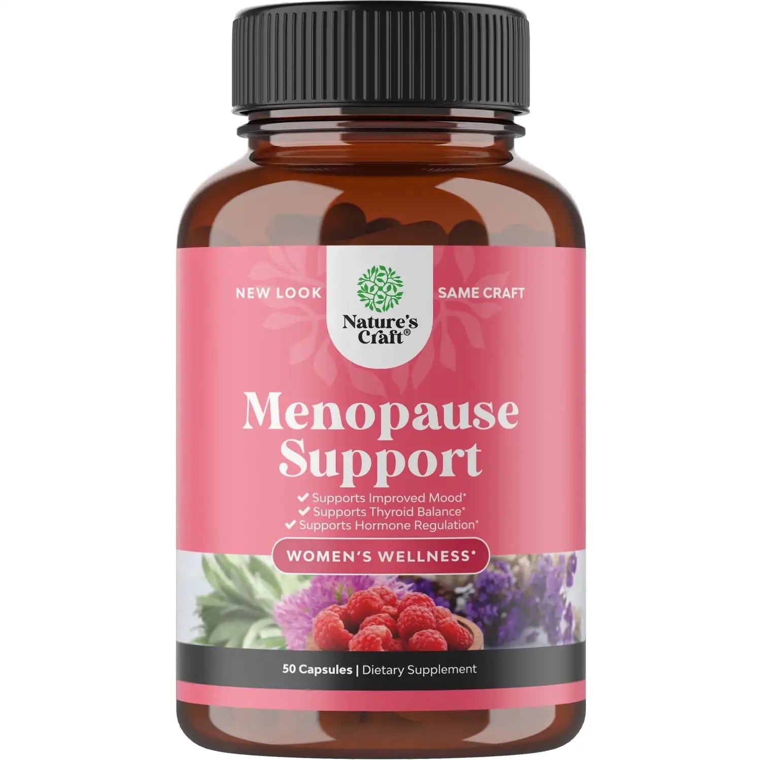 Angelica, Chasteberry & Black Cohosh Extracts, Complete Herbal Supplement for Women's Menopause - Multi-Benefit, 90 Capsules