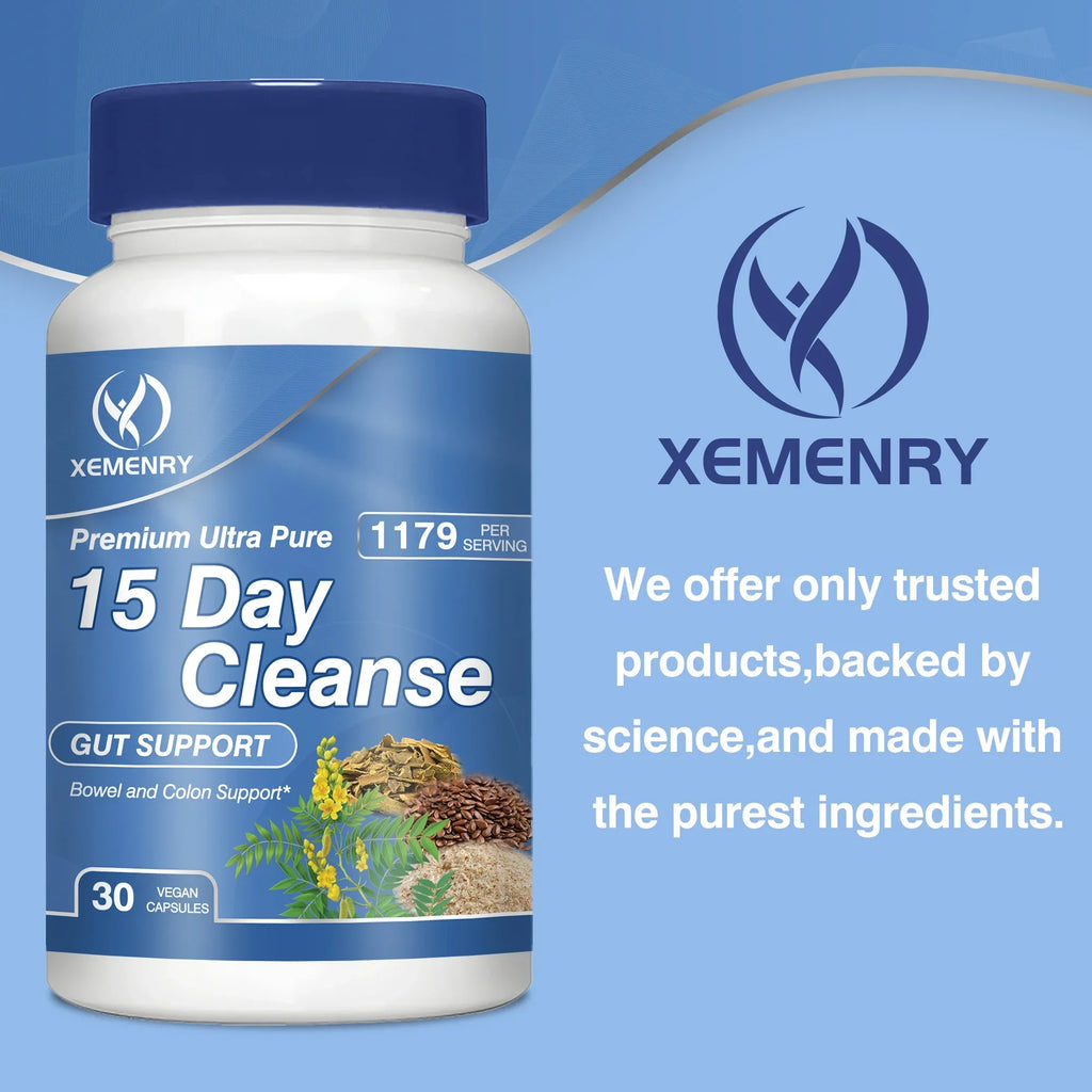 15-Day Cleanse and Detox - Improves Digestion, Supports Gut Health,  Metabolism and Promotes Weight Management - 30 Capsules