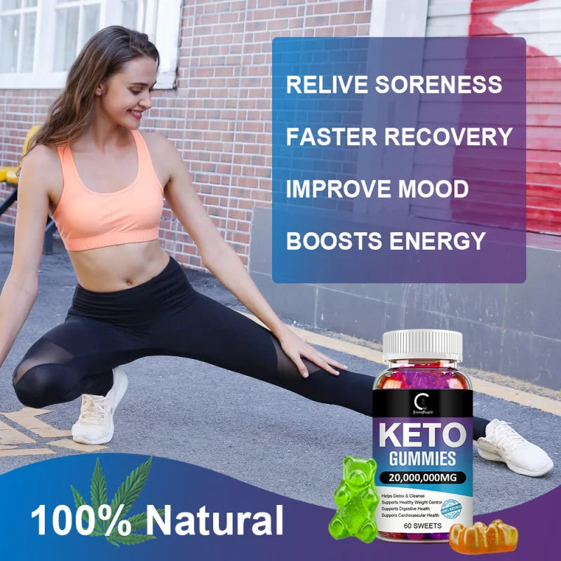 GPGP GreenPeople 60PCS Keto Gummies Keto Gummy Supplement Help For Weight Loss For Women And Men - Cleanse - Detox