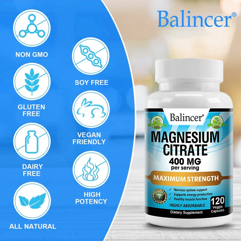 Magnesium Supplementation - Promotes Proper Muscle, Heart and Bone Support, Nutrient Metabolism, Bone Health