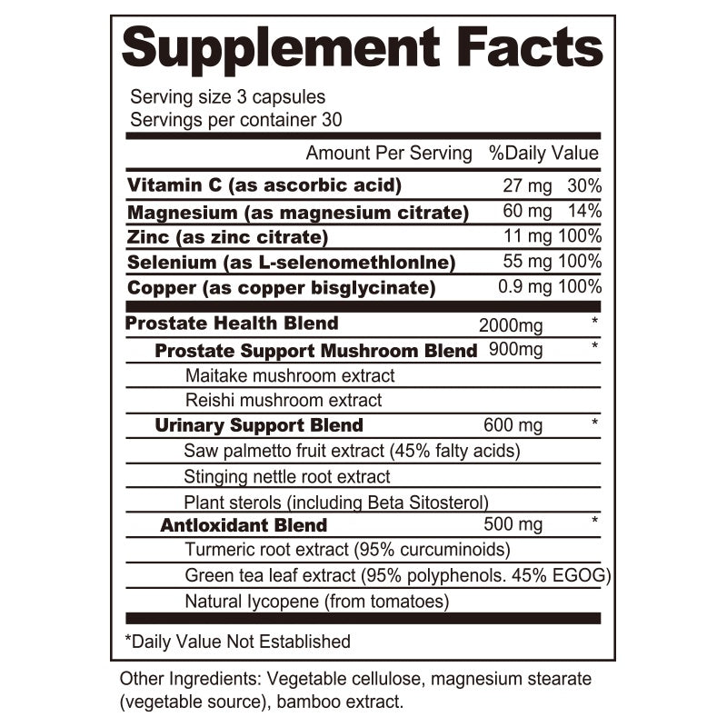 BSYS Prostate Health Capsules Urinary & Bladder Wellness Support  Anti-Inflammatory Balance  Antioxidant Protection  Immune Health Aid  Men's Prostate Care Formula