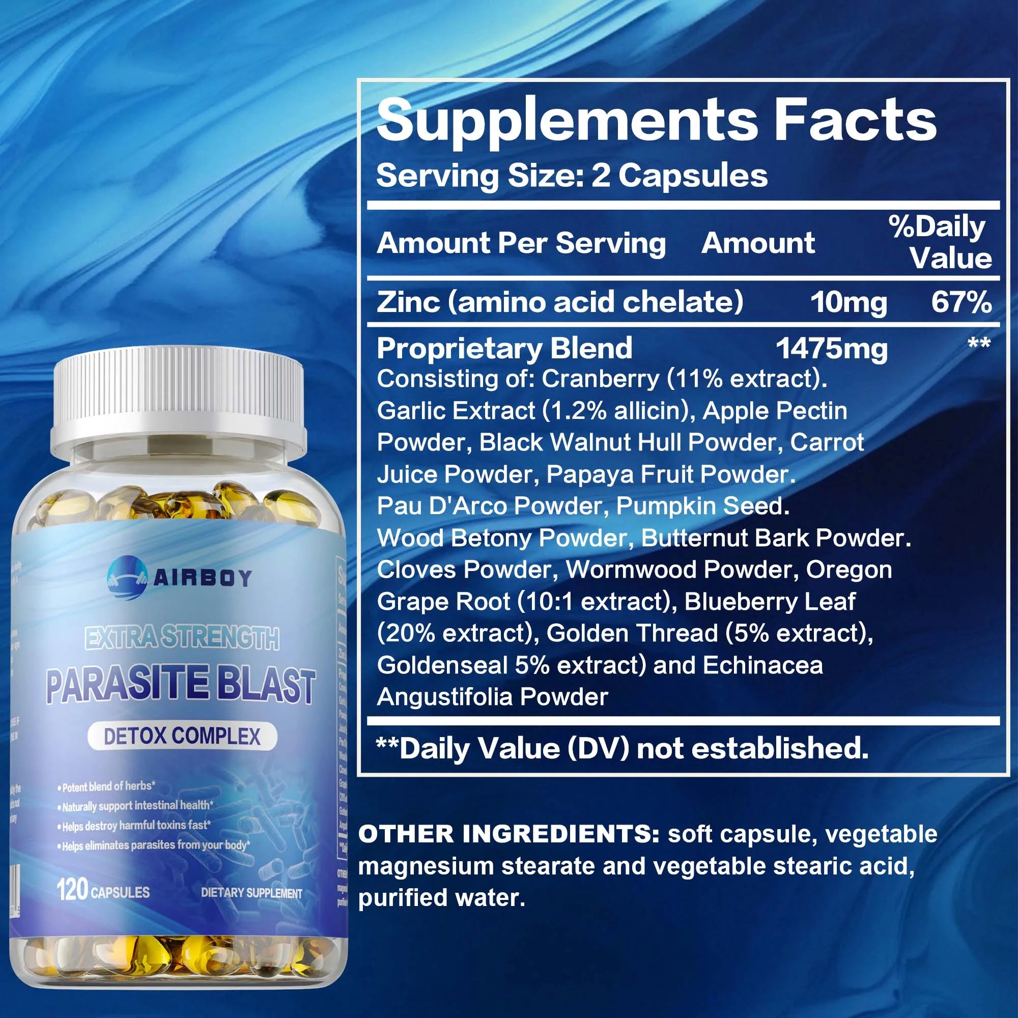 Extra Strength Parasite Detox Cleanse 120 Capsules
