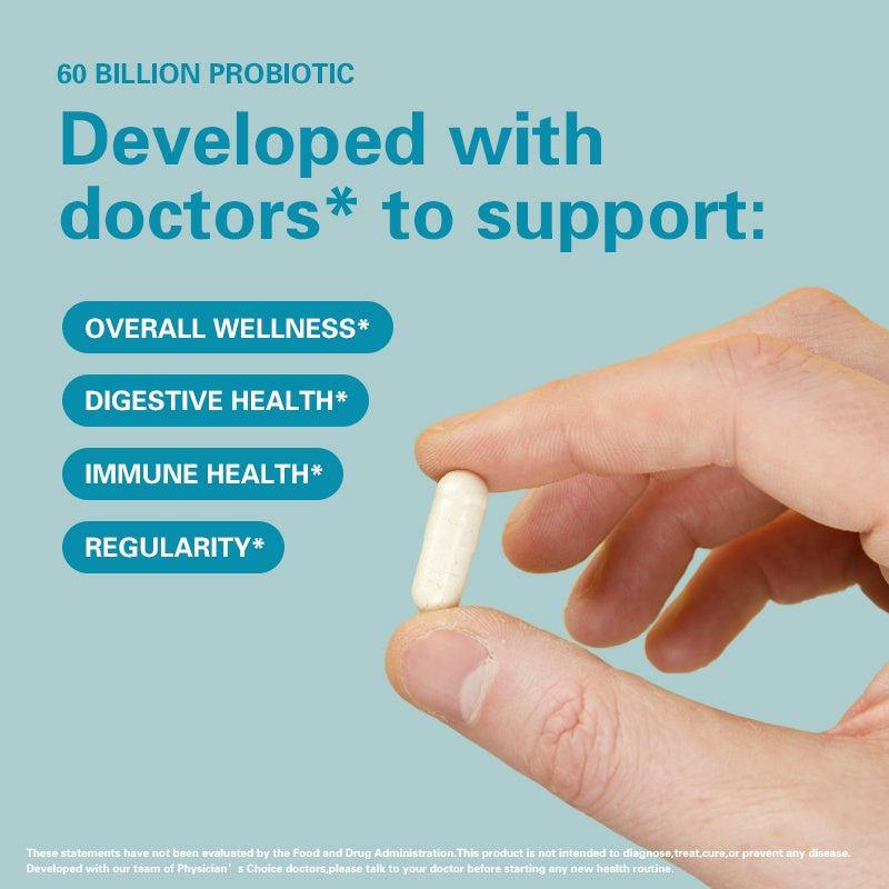 60 Billion CFU Probiotic Capsules  Acid-Resistant Stomach-Resistant Formula  Intestinal Delivery Technology  Digestive & Immune Health Support  Daily Gut Wellness Supplement