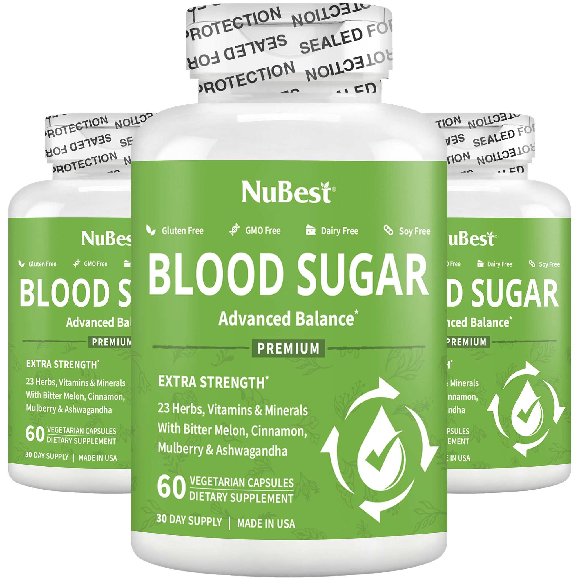 Blood Sugar Supplement, Advanced Formula For Energy Balance, Immunity & Overall Health, 60 Vegan Capsules by NuBest Nutrition®
