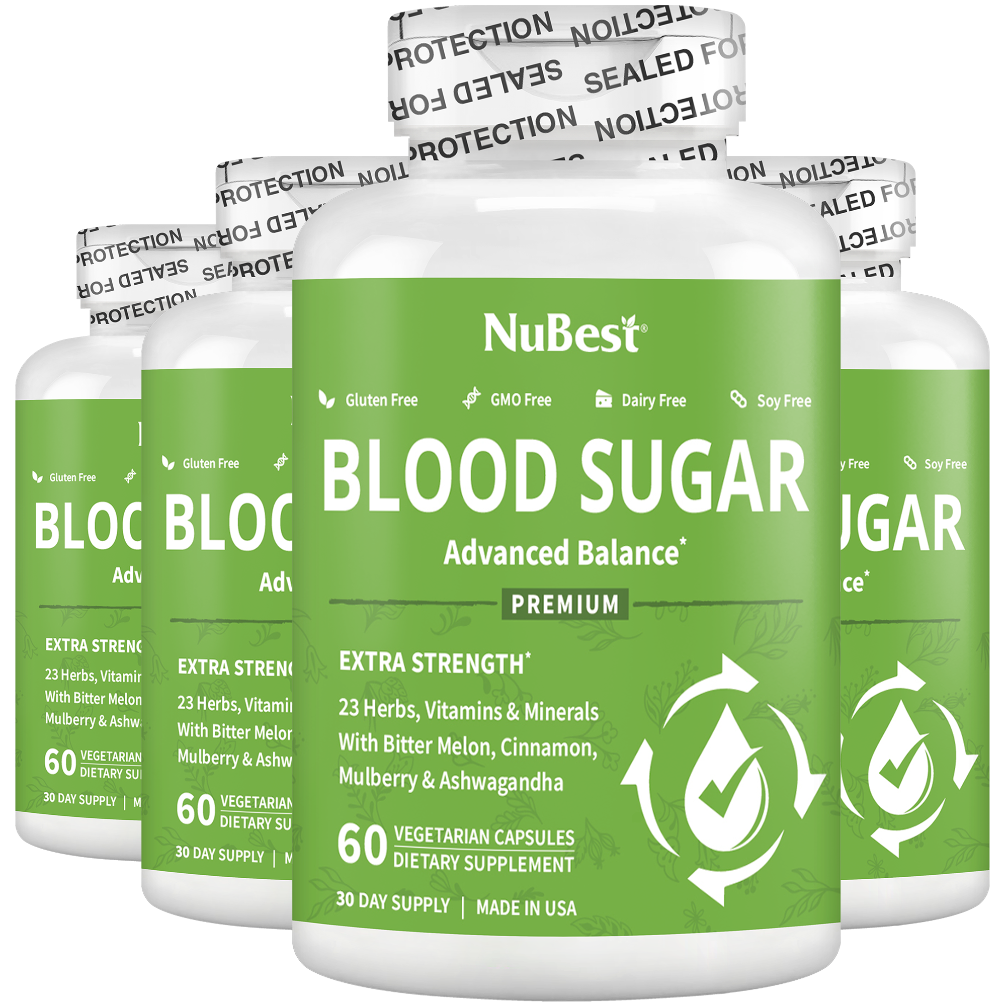 Blood Sugar Supplement, Advanced Formula For Energy Balance, Immunity & Overall Health, 60 Vegan Capsules by NuBest Nutrition®
