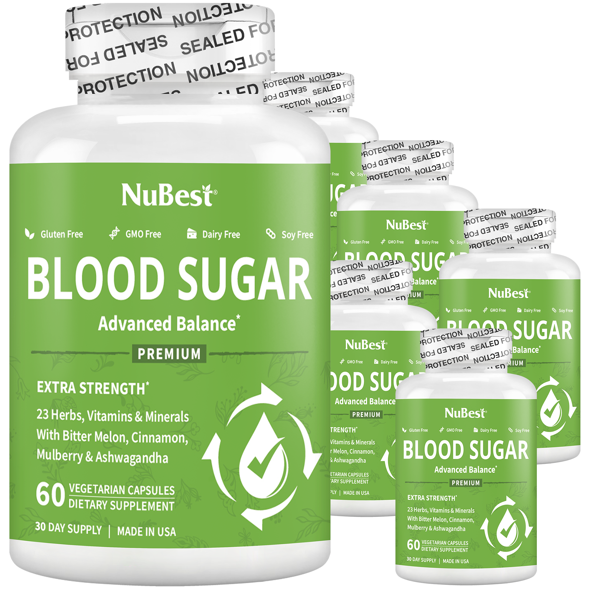 Blood Sugar Supplement, Advanced Formula For Energy Balance, Immunity & Overall Health, 60 Vegan Capsules by NuBest Nutrition®
