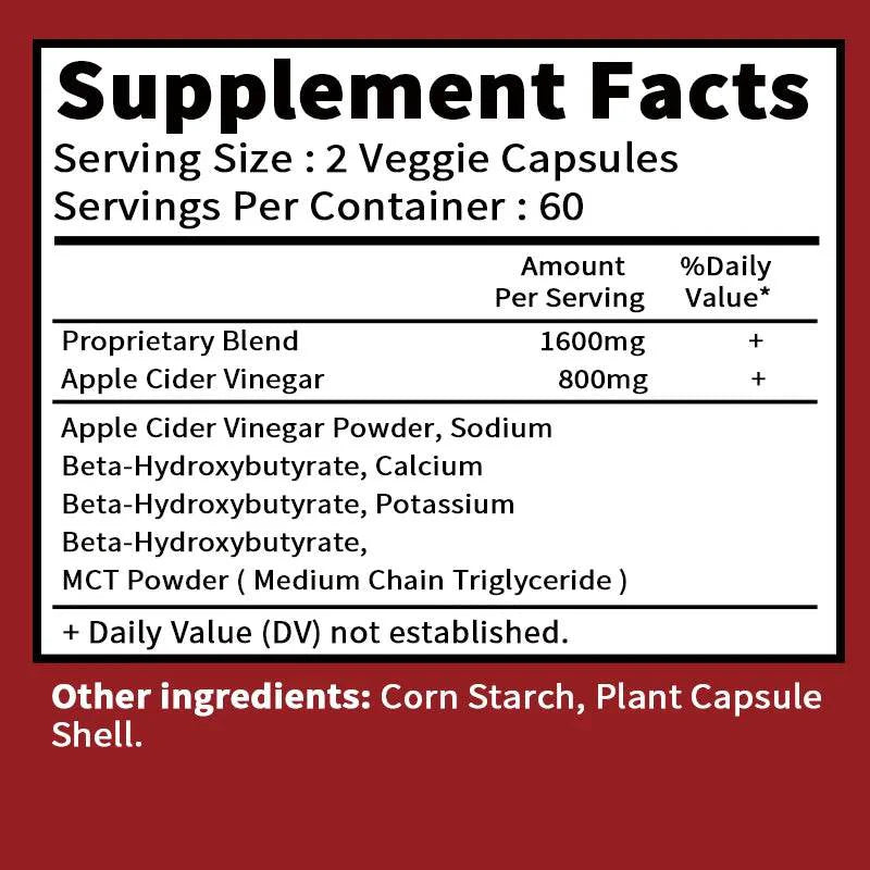 Fat Burning Apple Cider Vinegar Pills 120 Caps