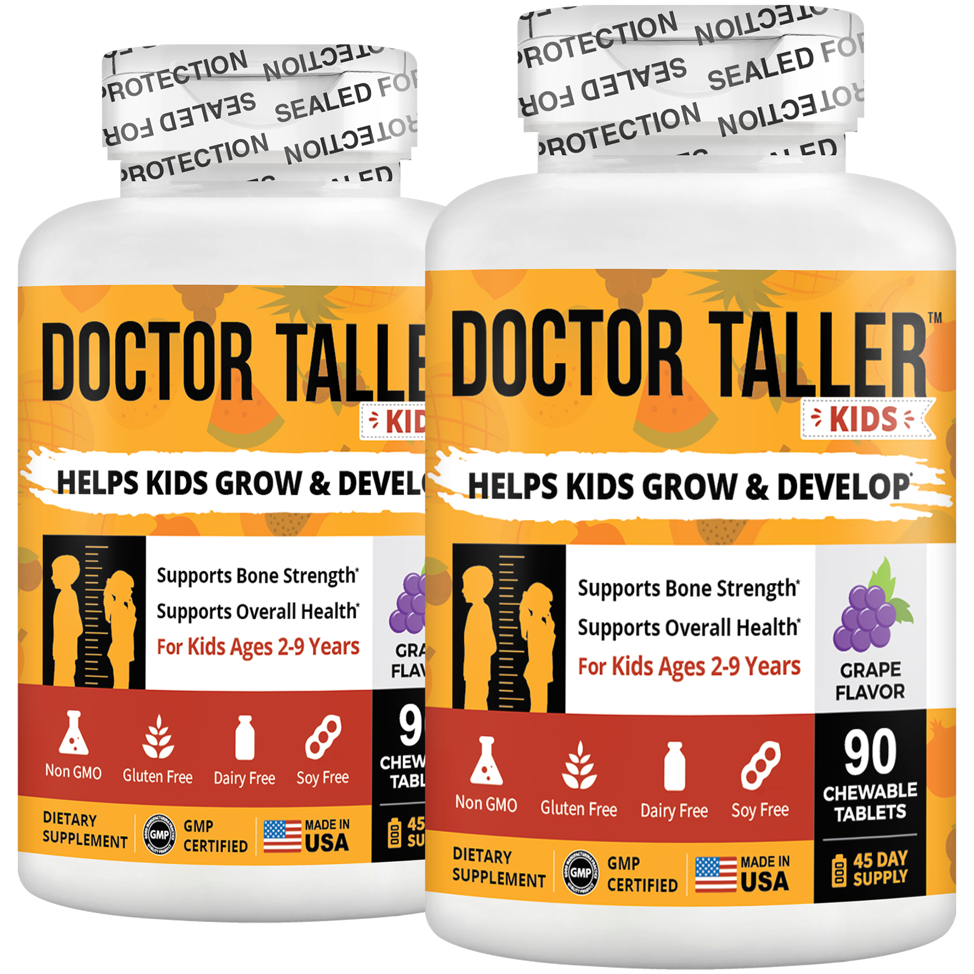 Doctor Taller Kids, Grape Multivitamins, Ages 2-9, 90 Vegan Chewables by NuBest Nutrition®