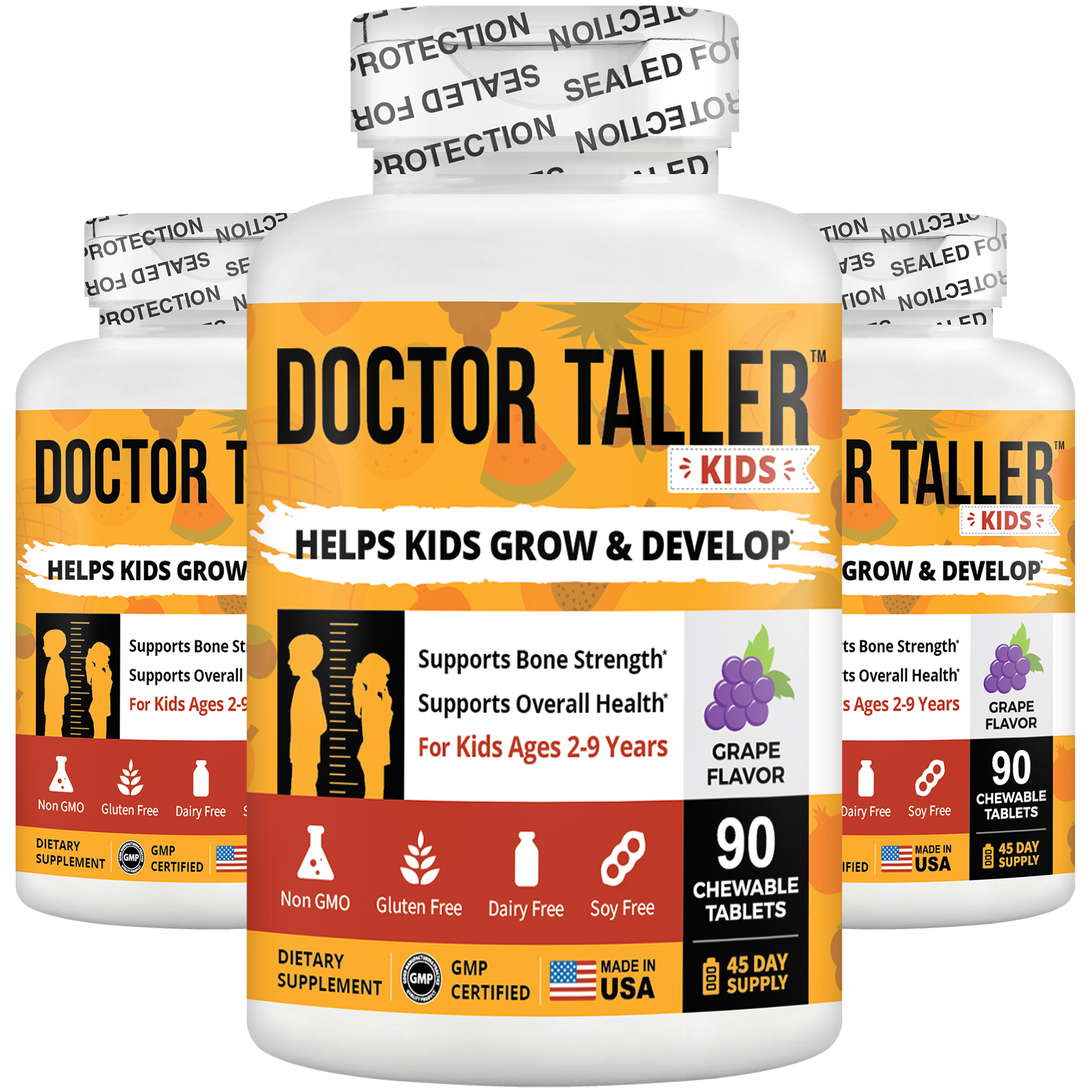 Doctor Taller Kids, Grape Multivitamins, Ages 2-9, 90 Vegan Chewables by NuBest Nutrition®